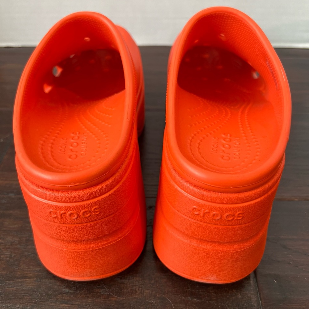 Orange CROCS Clogs w Vent Holes - Picture 3 of 5